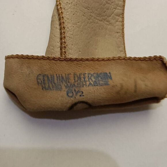 Vintage Women's Genuine Deerskin Handstitched Gloves Size 6 1/2 - Picture 5 of 6